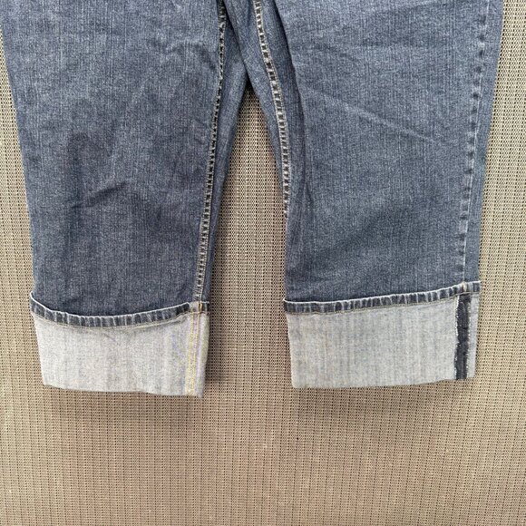 Casual Corner Annex Womens Size 18W Blue Stretch Denim Cropped Cuffed Hem Jeans - Picture 5 of 10